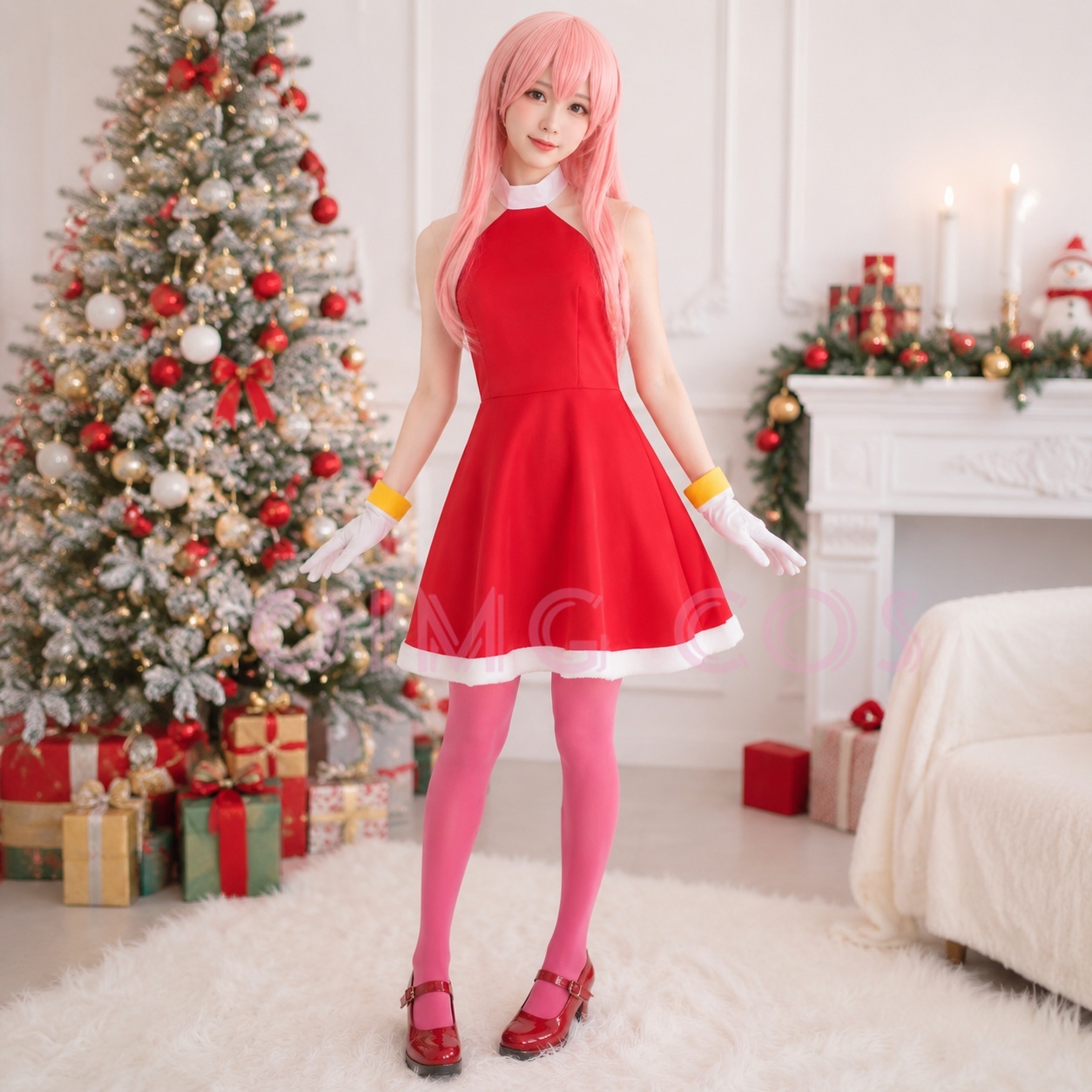 Anime Cosplay Dress For Women - Kostum Cosplay Amy Rose Seragam Karnaval