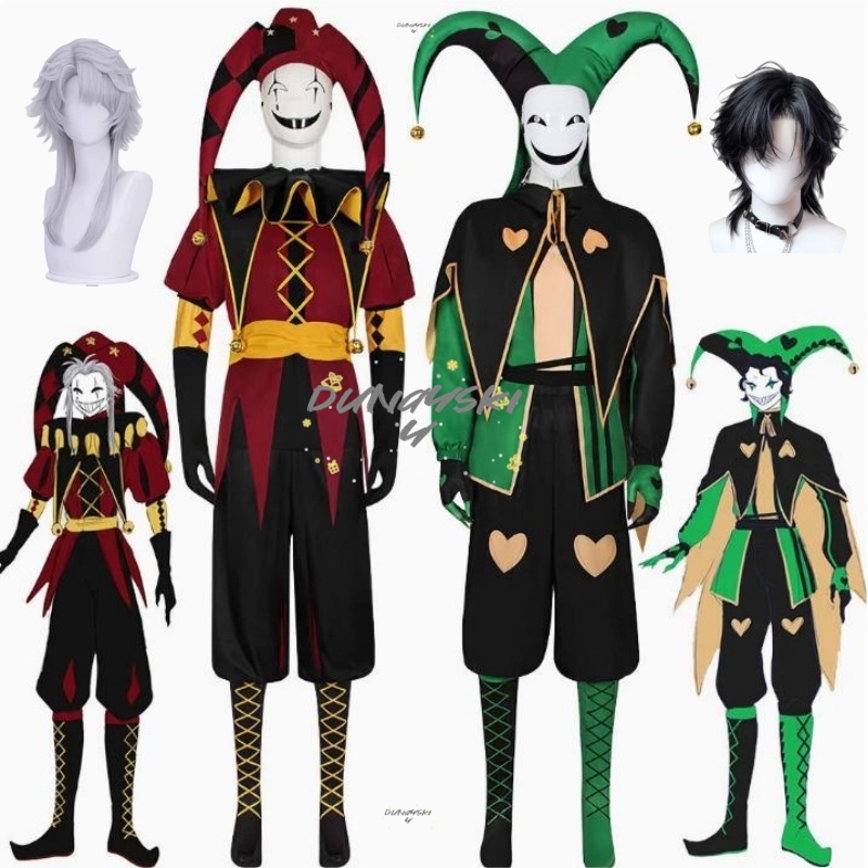 Anime Cosplay Expo 2025 - Kostum Badut Pierrot Sirkus, Wig, Pakaian