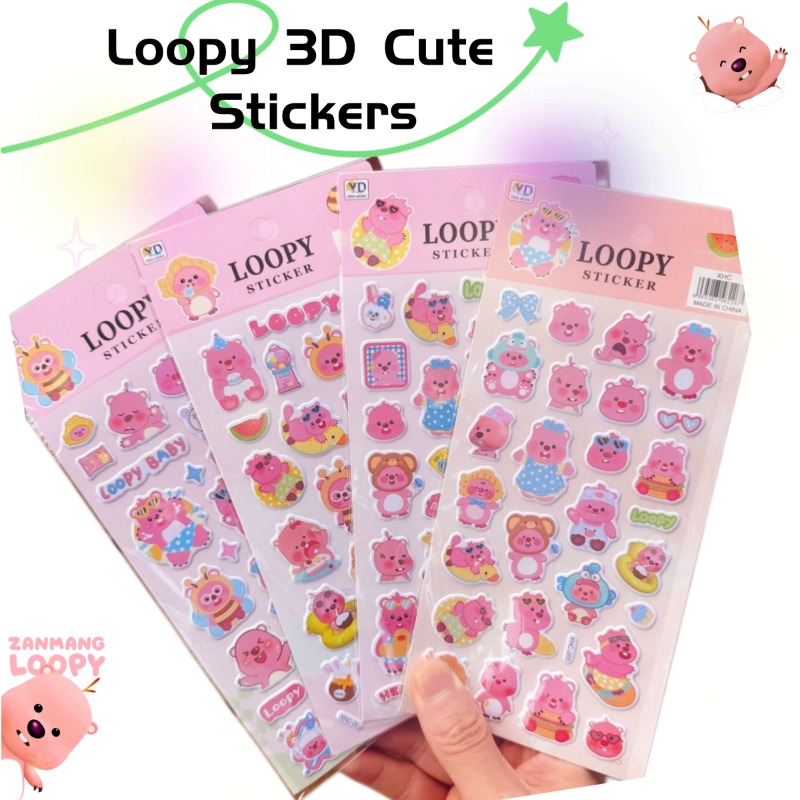 Anime Cosplay Diy - Stiker Busa 3D Lucu Loopy Anime