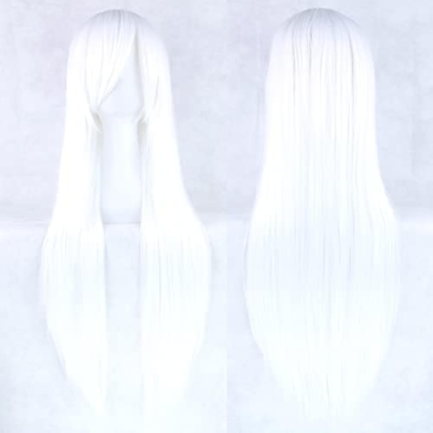 Cosplay Anime White Hair - Wig Cosplay rambut lurus panjang alami