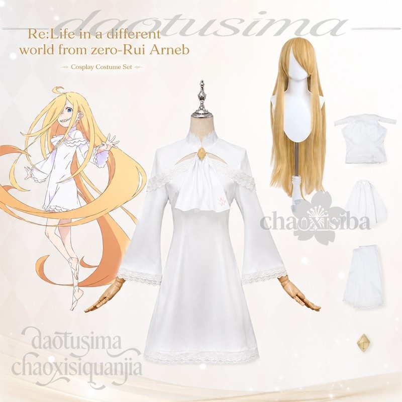 Kostum Cosplay Kawaii Loli Rui - Cosplay Anime White Hair ulasan dan harga