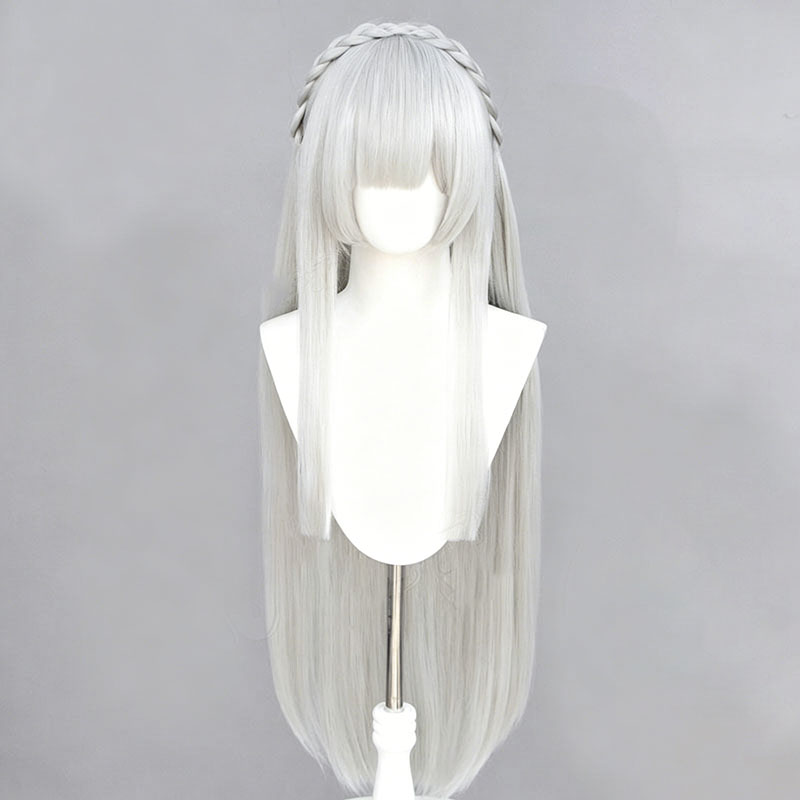 Wig Cosplay Anime Re:Zero Emil - Cosplay Anime White Hair ulasan dan harga