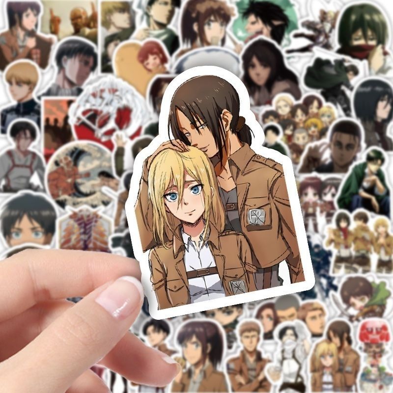 60 Buah Stiker Anime Attack On - Anime Cosplay Diy ulasan dan harga