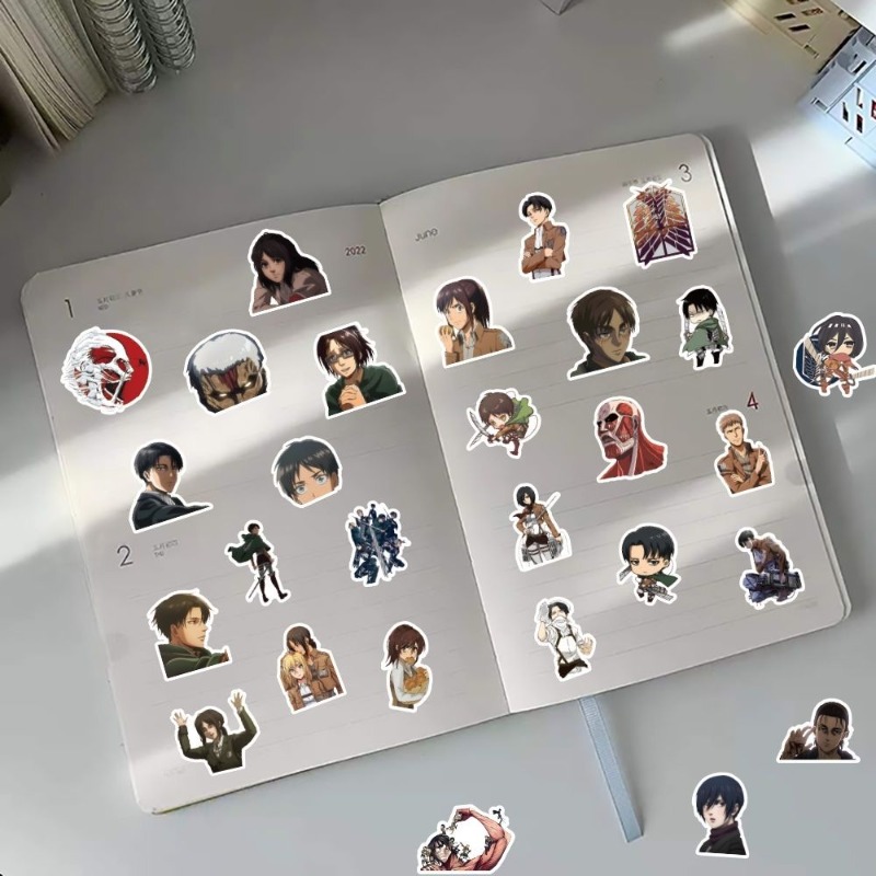 60 Buah Stiker Anime Attack On - Anime Cosplay Diy ulasan dan harga