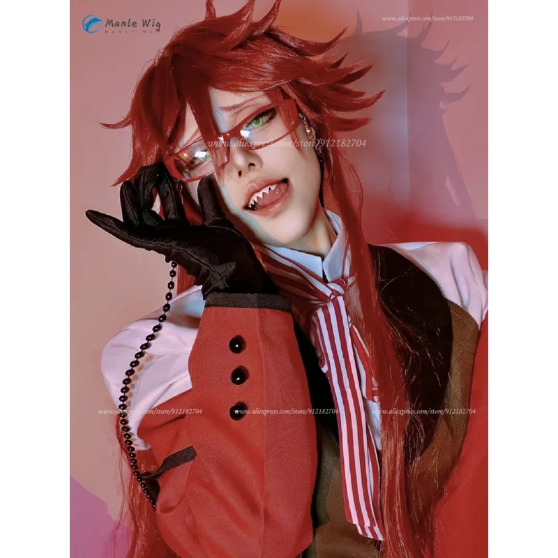 z;3,d'5,g\7/Grelle Sutcliff An - Anime Cosplay With Red Hair ulasan dan harga