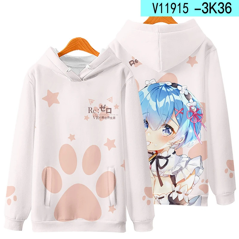 Hoodie Cosplay 3D Re Zero Anim - Cosplay Anime Basic ulasan dan harga