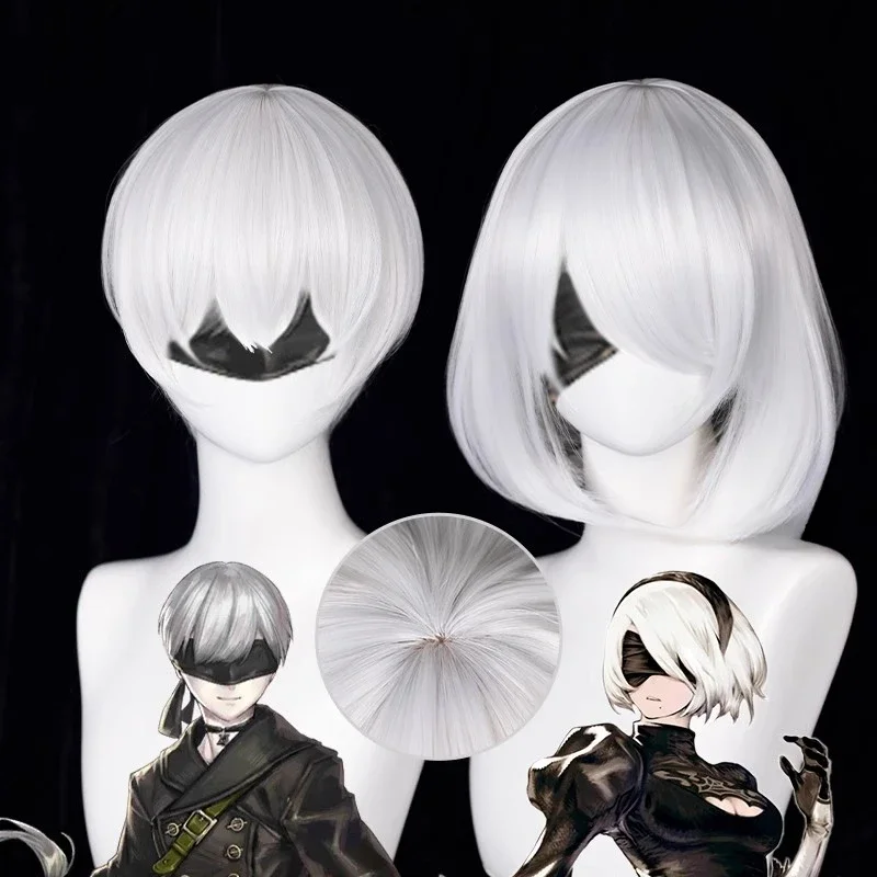 Wig Cosplay Anime 9S Wig 2b Wi - Cosplay Anime White Hair ulasan dan harga