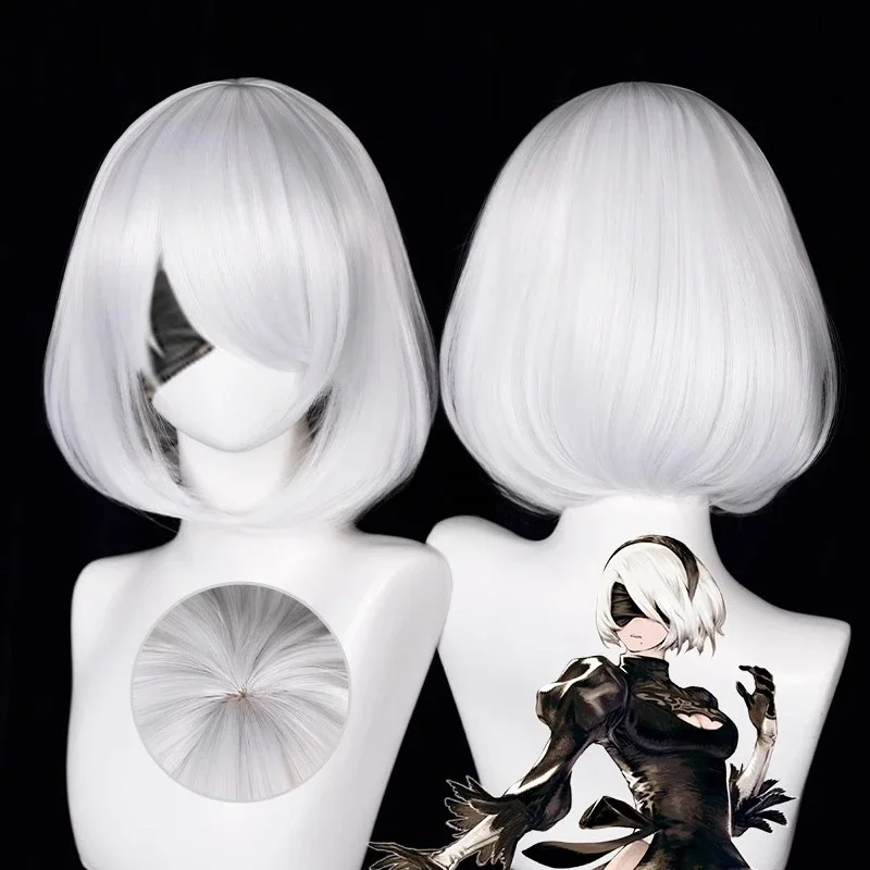 Wig Cosplay Anime 9S Wig 2b Wi - Cosplay Anime White Hair ulasan dan harga