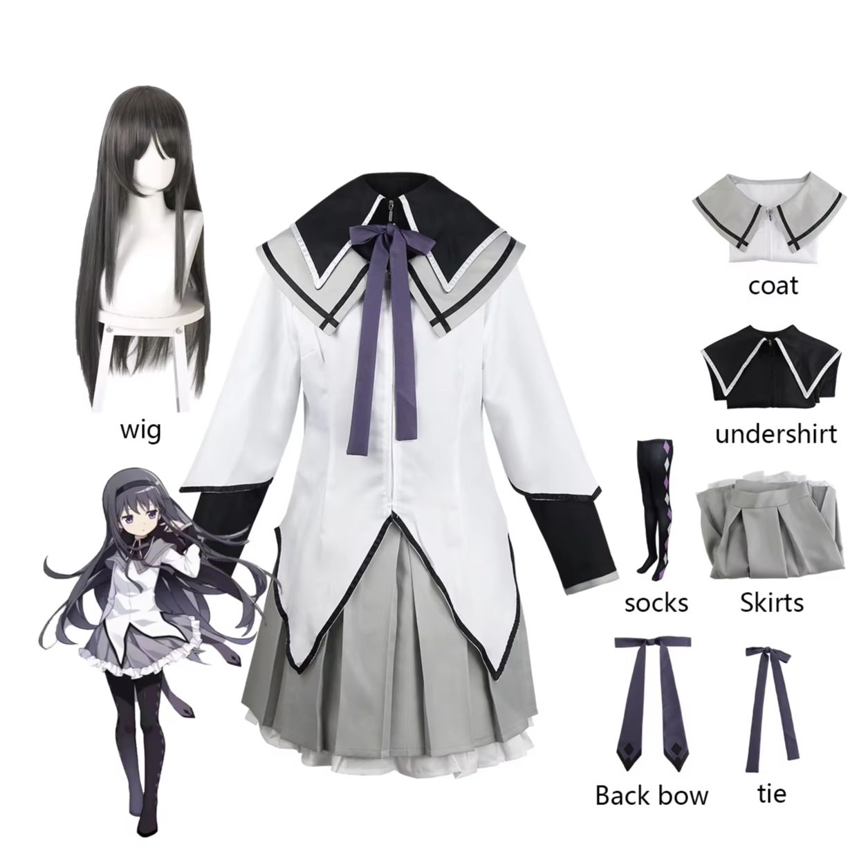 Kostum Akemi Homura Madoka Mag - Anime Cosplay Diy ulasan dan harga